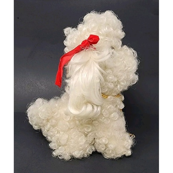 Vtg Rare Lulu Wiggy Doggy Poodle Stuffed Animal Curly Hair Synthetic Fiber 8" L - Picture 5 of 12